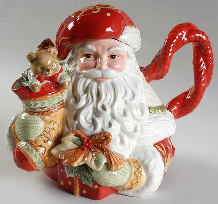 Damask Holiday Teapot & Lid