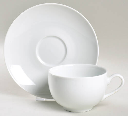 Everyday White (Porcelian) Flat Cup & Saucer Set