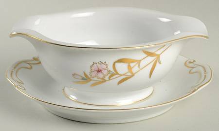 Flora (Rim Shape) Gravy Boat with Attached Underplate
