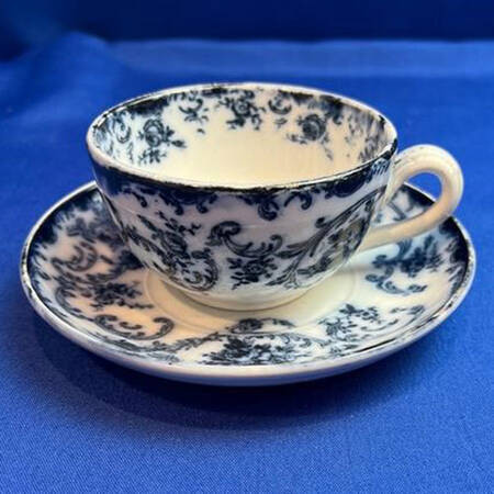 Rosenguirlande (Blue) Flat Cup & Saucer Set
