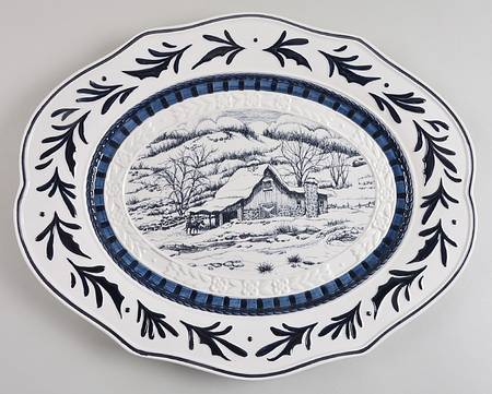 Bristol 17" Oval Serving Platter by Fitz and Floyd