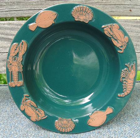 Seafare Terra Cotta on Forest Green by Frankoma