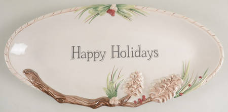 Forest Frost 18" Oval Tray