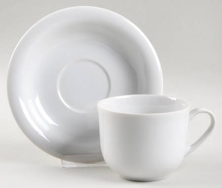 Rouleau White Flat Cup & Saucer Set