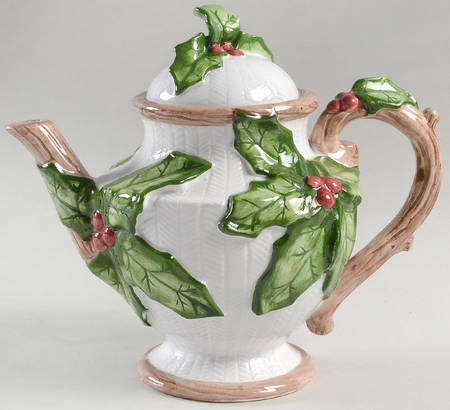 Holly Herringbone Teapot & Lid
