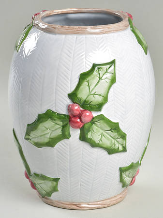 Holly Herringbone 8" Vase
