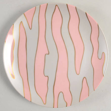 Nuages Nocturnes (Peach Coral on Satin Silver) by Fitz and Floyd