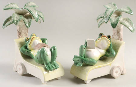 Frog Dundee China Bookend - Set of 2