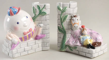 Humpty Dumpty China Bookend - Set of 2
