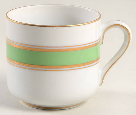 Green Color Band Flat Demitasse Cup