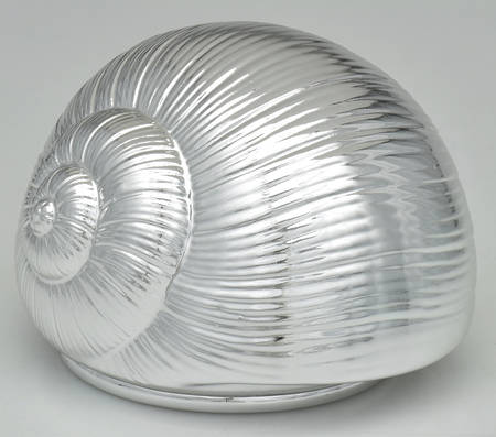 Faux Silver Shell Shaped Box W/Lid