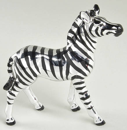 Zebra Silver Finish Figurine