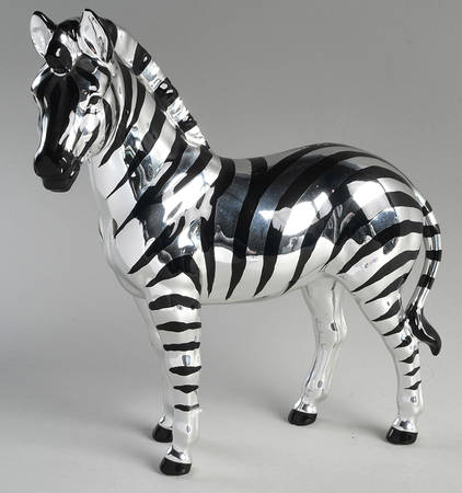 Zebra Silver Finish Figurine