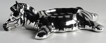 Zebra Silver Finish Soap Dish by Fitz and Floyd
