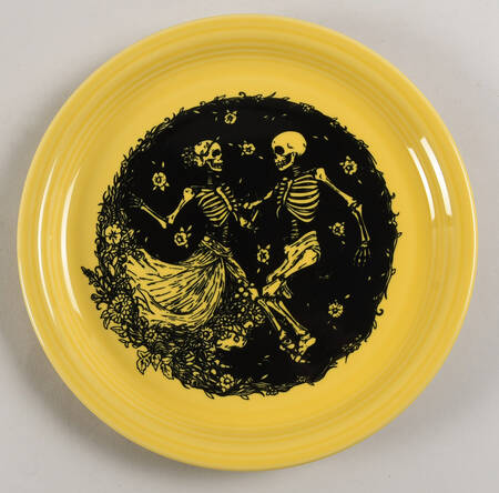 Fiesta Skeleton Duet Luncheon Plate