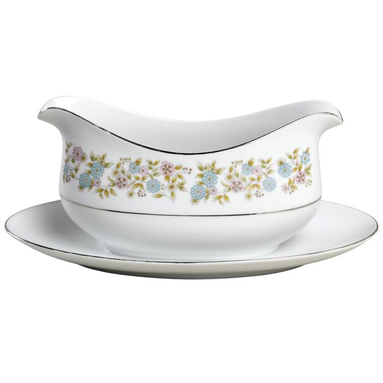 Doris Gravy Boat with Attached Underplate by Fine China of Japan