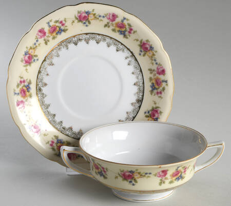 Hostess Footed Cream Soup Bowl & Saucer Set