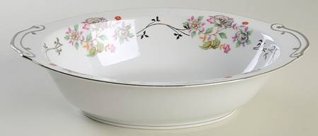 Floral 10" Oval Vegetable Bowl