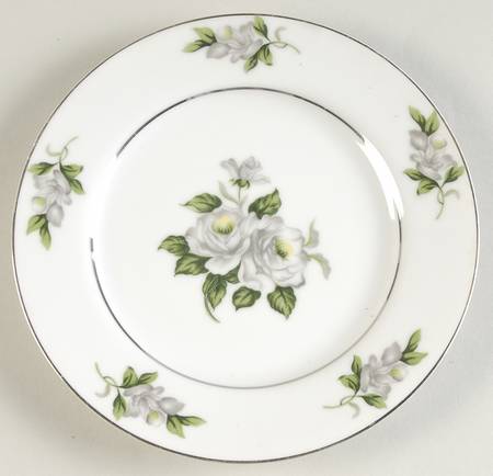 White Rose Salad Plate by Gold Coast