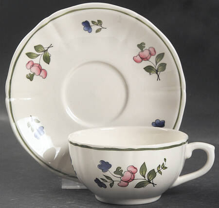 Lorraine Rose Green Flat Cup & Saucer Set