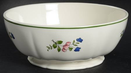 Lorraine Rose Green 8" Round Vegetable Bowl