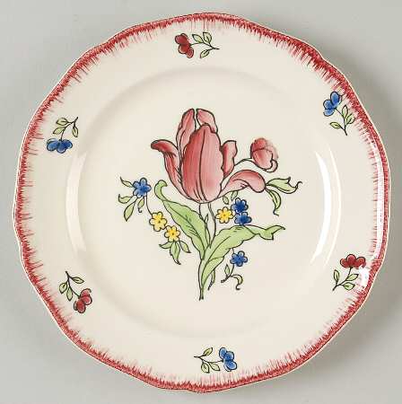 Lorraine Rose Red Bread & Butter Plate