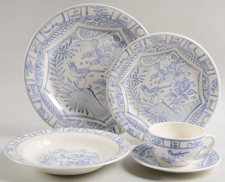 Oiseau Bleu 5 Piece Place Setting