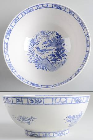 Oiseau Bleu 10" Round Vegetable Bowl