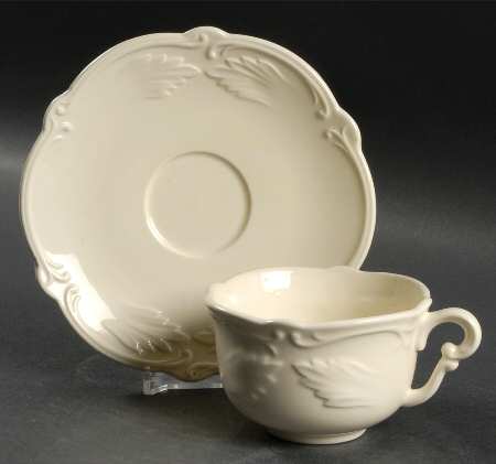 Rocaille (Cream) Flat Cup & Saucer Set
