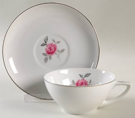 Petite Rose Flat Cup & Saucer Set