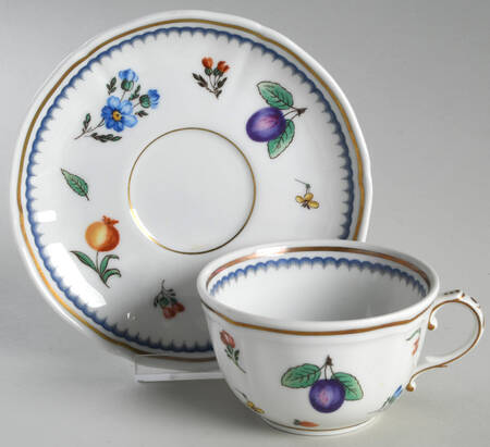 Italian Fruits (Antico Doccia) Flat Cup & Saucer Set