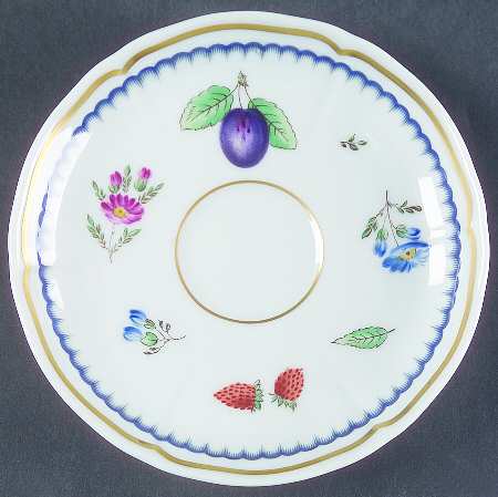 Italian Fruits (Antico Doccia) Saucer for Flat Demitasse Cup