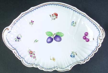 Italian Fruits (Antico Doccia) 11" Oval Fluted Tray