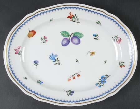 Italian Fruits (Antico Doccia) 12" Oval Serving Platter