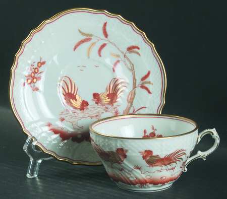 Siena Rust (Scalloped, Vecchio Ginori) Flat Cup & Saucer Set by Ginori 1735