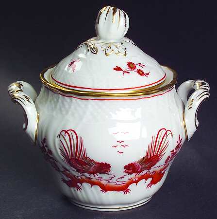Siena Rust (Scalloped, Vecchio Ginori) Sugar Bowl & Lid by Ginori 1735