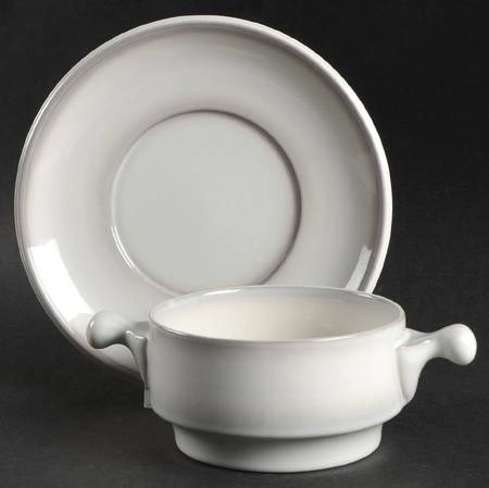 Lorraine Flat Cream Soup Bowl & Saucer Set