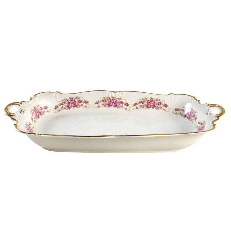Dresden Rose 14" Handled Serving Tray