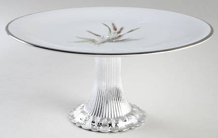 Lady Diana Cake Stand with 4"-5" Metal Pedestal  Hc