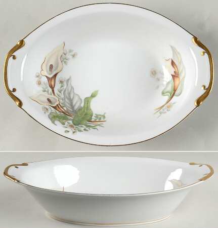 Wood Lily 11" Oval Vegetable Bowl