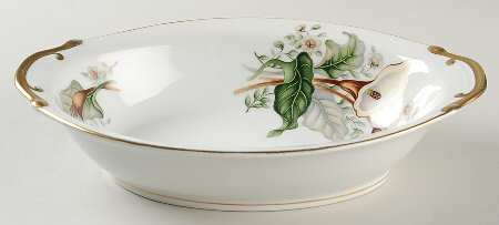 Wood Lily 10" Oval Vegetable Bowl by Grace