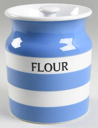 Cornish Blue White (Shield and TG Green) Flour Canister & Lid