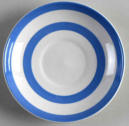 Cornish Blue White (Shield and TG Green) Saucer for Flat Cup