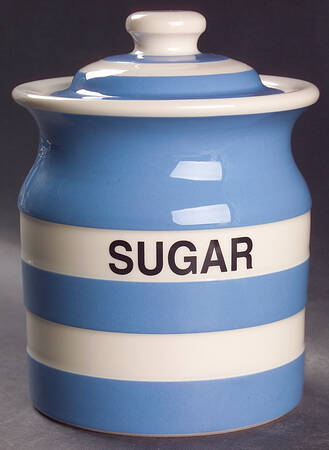 Cornish Blue White (Shield and TG Green) Sugar Canister & Lid