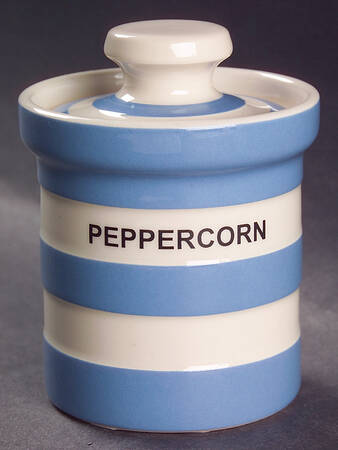 Cornish Blue White (Shield and TG Green) Spice Jar Set Individual Jar & Lid
