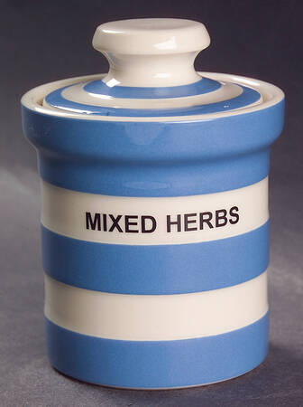 Cornish Blue White (Shield and TG Green) Spice Jar Set Individual Jar & Lid