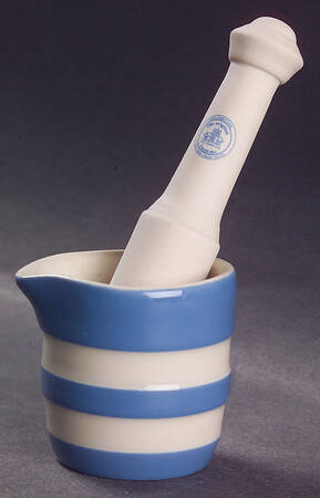 Cornish Blue White (Shield and TG Green) Pestle & Mortar Mini