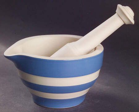 Cornish Blue White (Shield and TG Green) Pestle and Mortar