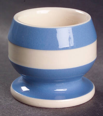Cornish Blue White (Shield and TG Green) Footed Single Egg Cup