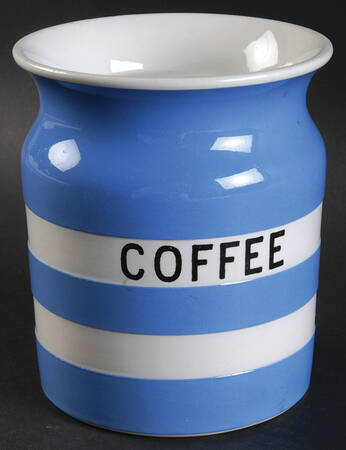 Cornish Blue White (Shield and TG Green) Coffee Canister No Lid